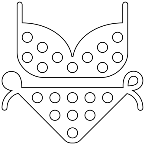 Bikini Emoji Coloring Page